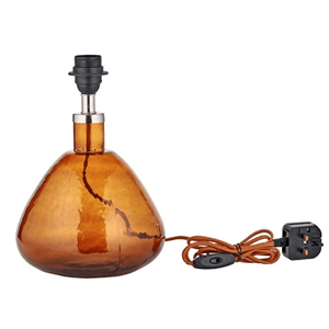 Nkuku Baba Glass Lamp Burnt Amber Small